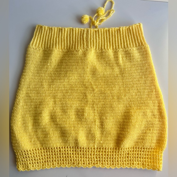 NEW Handmade 💛Rare Set, knit crochet skirt and bralette , crop top - Picture 3 of 7